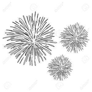 Салют рисунок карандашом