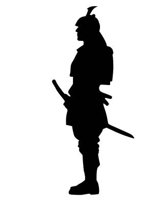 Трафареты Самурая для вырезания из бумаги