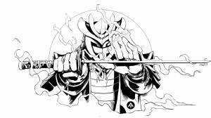 Самурай трафарет