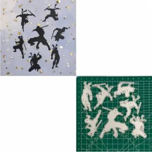 Новинка 2021, металлические Вырубные штампы, трафареты самурая и ниндзя для «сделай сам», Скрапбукинг