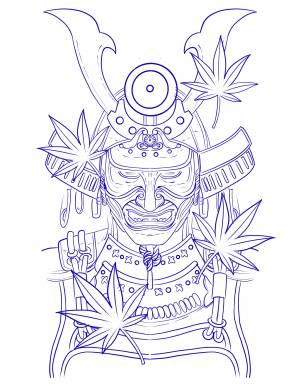 Самурай трафарет