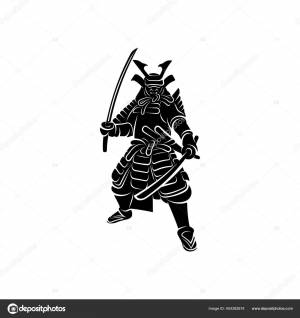 Дизайн Вектор Логотипа Самурайского Воина Силуэт Самурая Шаблоны Векторное изображение ©ssports 404382674