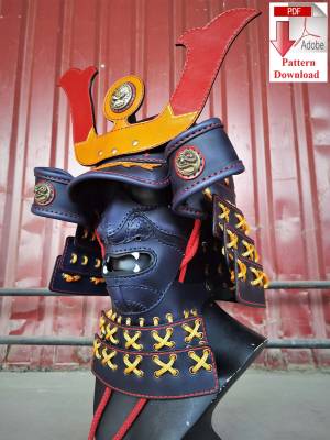 Выкройка PDF шлем и маска Самурай