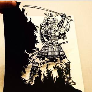 Самурай трафарет