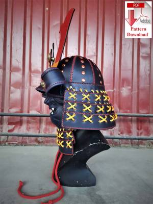 Выкройка PDF шлем и маска Самурай