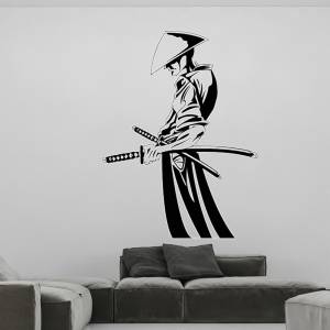 Наклейки на стену в стиле японского воина, самурая, DW14391