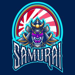 Шаблон логотипа талисмана самурая для команды esport и sport logo