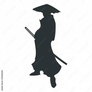 samurai silhouette warrior sword ninja japanese katana Иллюстрация Stock
