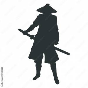 samurai silhouette warrior sword ninja japanese katana Иллюстрация Stock