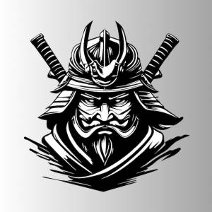 Векторный логотип силуэт военачальника  лидера самурая