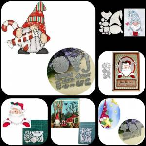 Шаблоны для вырезания Санта-Клауса, трафареты для фотоальбома, декоративные бумажные карты