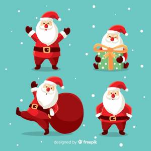 Ручной обращается коллекция символов санта-клауса