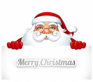 Бесплатный векторный шаблон рождественской открытки санта-клауса в социальных сетях