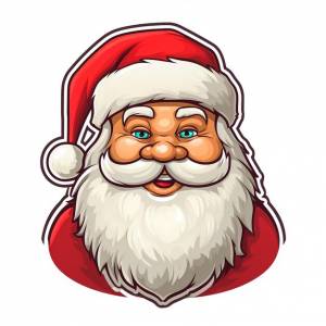 Шаблон наклейки с санта-клаусом, рождественские радостные наклейки санта- клауса, изолированные украшения