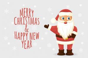 Санта-клаус с рождественскими поздравлениями шаблон для праздничных приглашений и поздравительных открыток