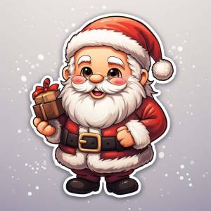 Шаблон наклейки с рождественскими наклейками санта-клауса изолированными украшениями новогодняя коллекция