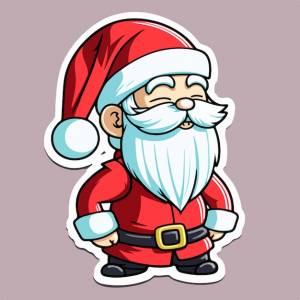 Шаблон наклейки с санта-клаусом рождественские радостные наклейки санта- клауса изолированное украшение