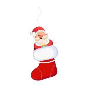 В носках симпатичный вектор санта-клауса