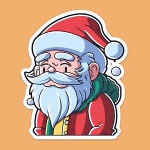 Шаблон наклейки с санта-клаусом xmas sad наклейки персонажей санта-клауса зимняя коллекция