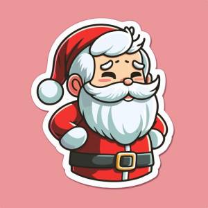 Шаблон стикера с санта-клаусом, рождественская радостная коллекция наклеек санта-клауса зимние каникулы