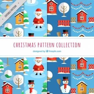 Шаблоны рождество с санта-клауса и снеговиков