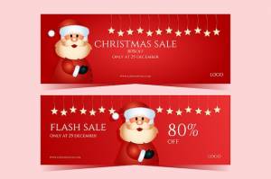 Шаблон социальных сетей с персонажем санта-клауса и звездным орнаментом