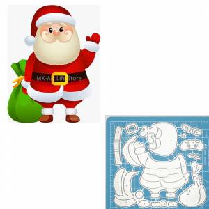Новый рождественский шаблон для вырезания Санта Клауса для рукоделия скрапбукинга подарочных открыток декоративный шаблон для тиснения