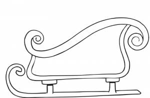 Новогодние сани рисунок