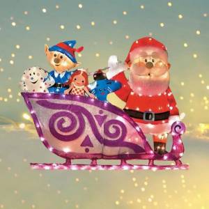 Уличный светильник ed Рождественский Декор Санта Клаус сани поезд Рождественский светящийся Декор уличный светильник рождественские украшения вечерние