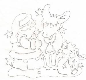 Вытынанки Санта Клаус