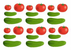 Шаблон огурца и помидора для аппликации