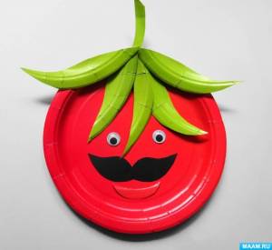 Мастер-класс по объёмной аппликации из бумажных тарелочек «Синьор Помидор» ко Дню помидоров на МAAM