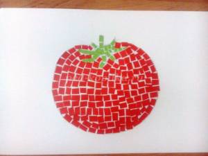 Аппликация из бумаги в технике мозаика «Овощи» своими руками для детей 6-9 лет