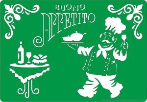 Трафарет на клеевой основе Повар 14 * 20 см ТОТФ090103