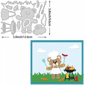 Медведь шеф-повара шаблон металлическая вырубка плита шеф-повара шляпа фартук Вилка Шаблон углеродистая сталь Вырубные трафареты для фотографий