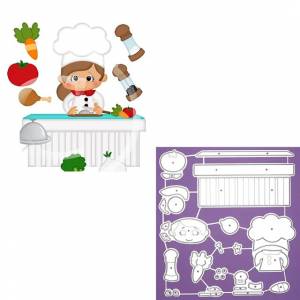 2 вида милых штампов шеф-повара мальчик и девочка новый готовный металлический трафарет для тиснения для «сделай сам» Скрапбукинг Подарочная Открытка Крафт Декор