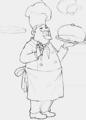 Рисунок повара поэтапно