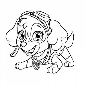 Раскраска Скай Щенячий Патруль