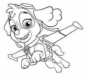 Раскраска Скай Щенячий Патруль