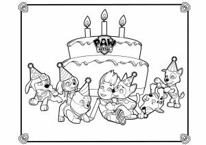 Раскраски Раскраска Щенячий патруль праздник щенячий патруль