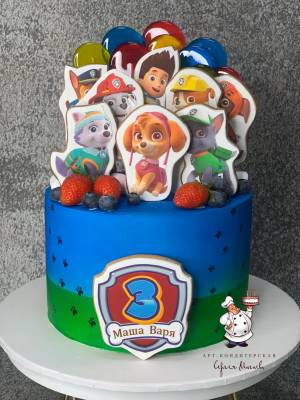Торт Щенячий патруль на пряниках № 8834 на заказ в Санкт-Петербурге