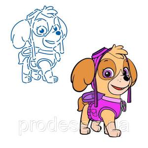 Трафарет Щенячий патруль Скай 11*8 см