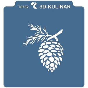 Трафарет  Еловая ветка с шишкой