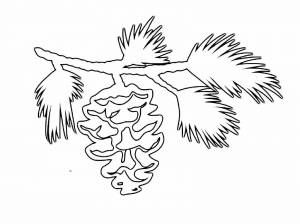 Трафарет на окна шишка