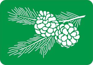 Трафарет на окна шишка