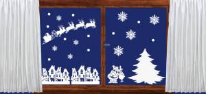 Трафареты на окна к Новому 2024 году для распечатки и вырезания