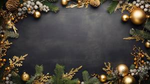 Фото Рождество Шар ветка шишка Шаблон поздравительной открытки