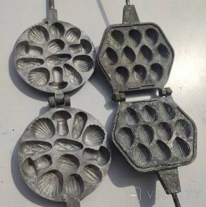 2 формы для выпечки печенья орешки грибочки шишки ракушки