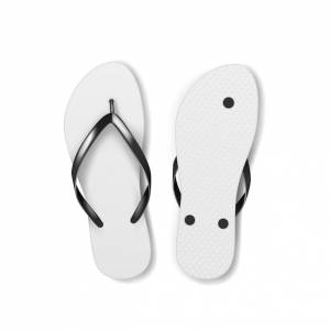 Пара шлепанцев белого цвета, изолированные спереди и сзади, вид спереди и сзади реалистичный 3d шаблон летних пляжных шлепанцев, набор тапочек, макет векторной иллюстрации