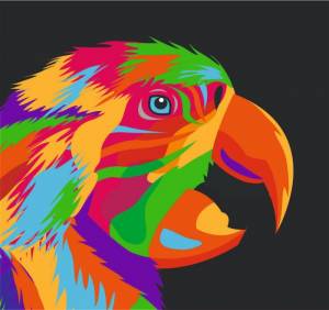 Трафарет Радужный Попугай А3